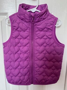 90 Degree By Reflex Girls Quilted Snowflake Vest in Bright Magenta